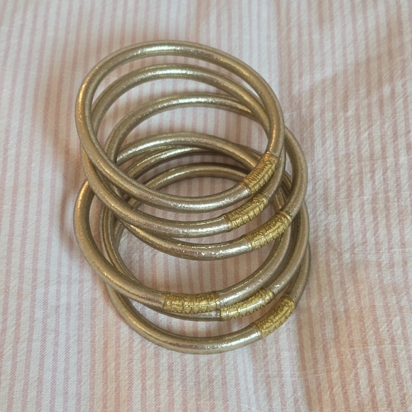 BUDHAGIRL Etoile All Weather Bangles® (Set of 6) - Serenity Prayer Sz Medium - Picture 3 of 5